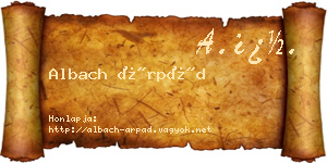 Albach Árpád névjegykártya