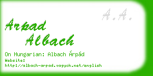 arpad albach business card